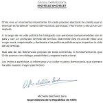 Clara y explícita señal de apoyo de Bachelet a Jeannette Jara