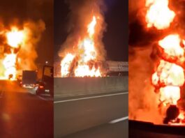CONTROLADO: Falla mecánica provoca incendio de camión con 35 mil litros de combustible en la Ruta 5 Sur en Puerto Montt