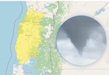 Alerta por probables vientos tornádicos en Los Ríos y Los Lagos